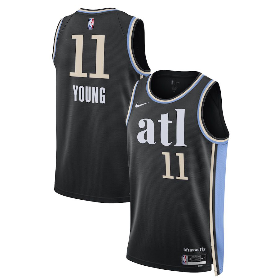 Men Atlanta Hawks 11 Trae Young Nike Black City Edition 2023-24 Swingman NBA Jersey